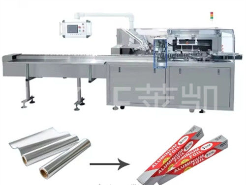 คุณภาพ  1500kg Automatic Cartoning Machine For Small Foil Roll Packing 30-60 Boxes/min โรงงาน