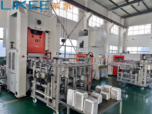 ซื้อ LK-T80 Aluminum Foil Container Making Machine with Quick Mold Change System, 80ton Press Capacity, and Mitsubishi PLC Control online manufacture