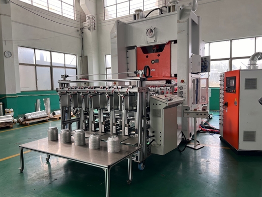เครื่องทำภาชนะฟอยล์อลูมิเนียมอัตโนมัติควบคุม PLC 5 เลน