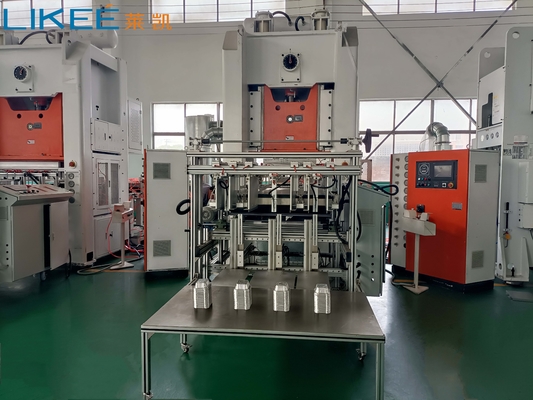 เครื่องทำภาชนะฟอยล์อลูมิเนียมแบบนูนแบบกำหนดเอง ควบคุม PLC ของ Mitsubishi มอเตอร์ Simense